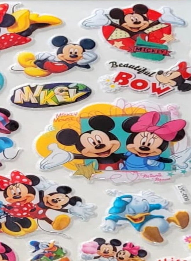 FULLFILLS Puffy 3D Foam self Adhesive Kids Stickers Kids Room Wall Books Cover Decoration (1Sheet BEN10-1Sheet Micky Mouse) - Image 3